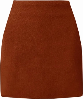 TONCHENGSD Women's High Waist Mini Skirt Wool Bodycon Pencil Mini Skirts