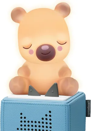 Tonies Night Light - Sleepy Bear Audio Play Character from Sleepy Friends | Warm Glow | 75 Minutes of Beautifully Composed Melodies | Record Your Own Bedtime Stories