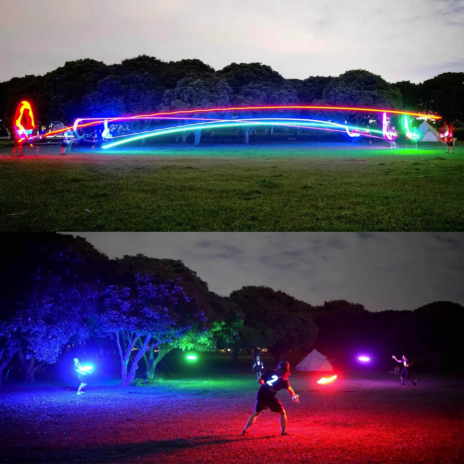 TOSY Flying Disc - 16 Million Colors RGB or 36 LEDs, Extremely Bright, Smart Modes, Camping Essentials for Teens/Kids/Adults/Men/Boys/Girls, Auto Light Up, Patented, Rechargeable, Waterproof, 175g