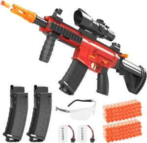 Toy Gun with Soft Bullets, Electric Automatic Realistic Sniper Rifle with 80 Darts, 2 Mags, Goggles, Educational Shooting Toys for 8-12 Year Old Boys Adults