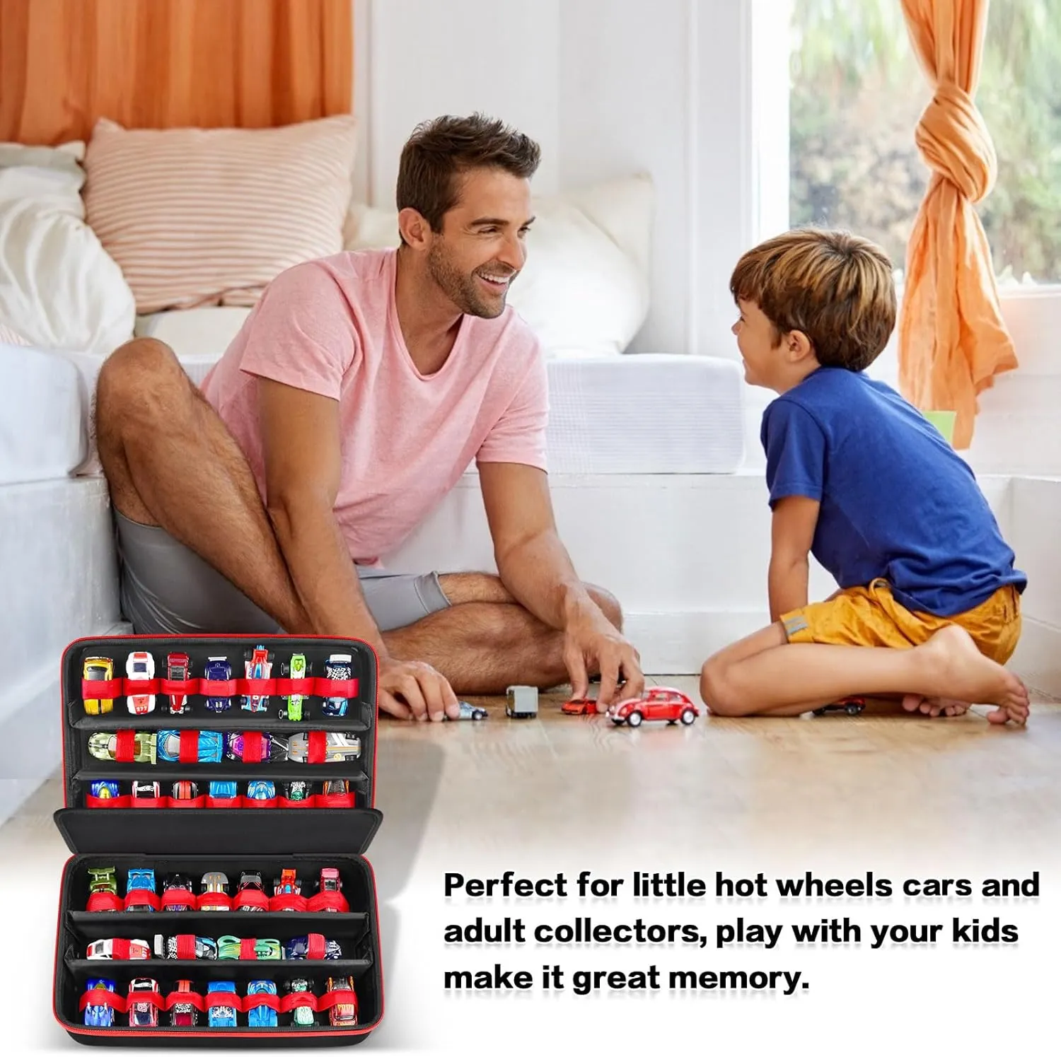 Toy Storage Organizer Case Compatible with Hot Wheels Car, for Matchbox Cars, Portable Carrying Container Carrier Holder Fit for 36 Toys Car (Box Only)