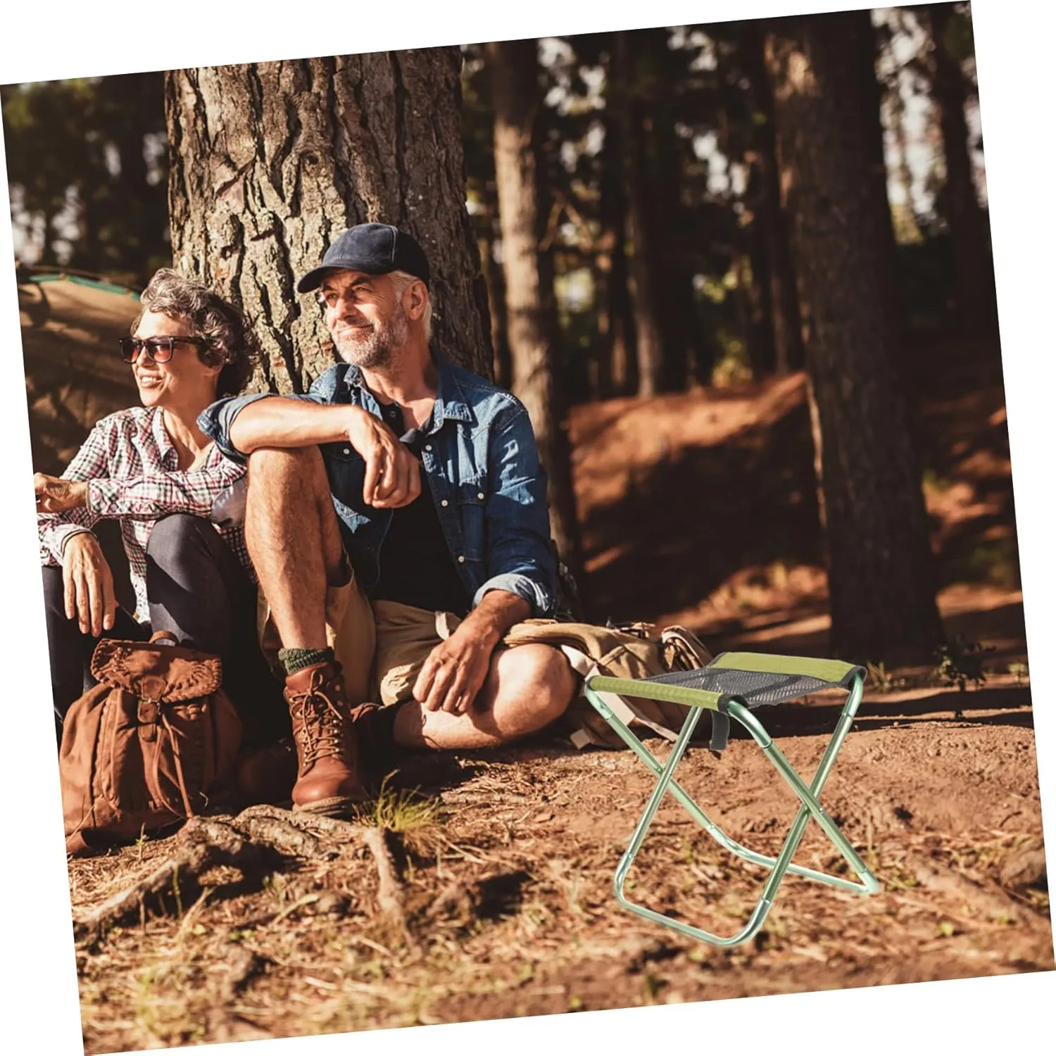 Toyvian Portable Folding Camping Chair Multi-Functional Outdoor Stool for Fishing Picnics and Travel Compact Space-Saving Design Lightweight and Easy to Carry for Gardens and Events