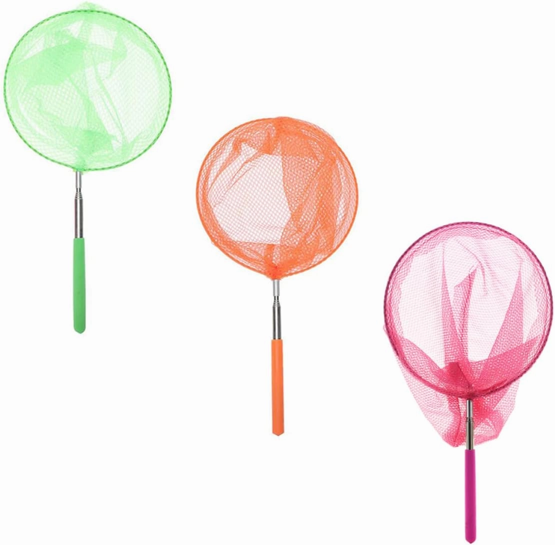 Toyvian 2sets Butterfly Nets for Boys and Girls Portable Catcher Kit Nets Gross Motor Skills Toy 3pcs*2
