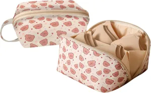Travel Underwear Organizer Bag Multifunctional Travel Bra Underwear Storage Bag Portable Socks Lingerie Pouch,Bear
