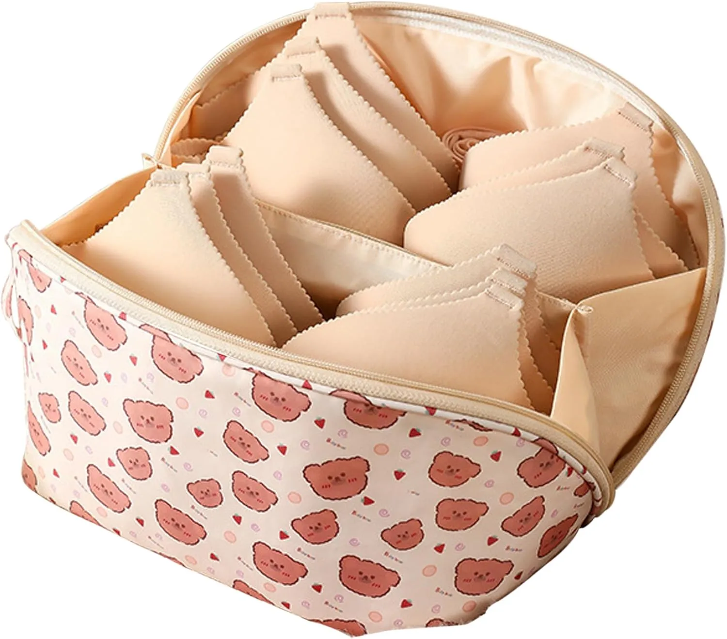 Travel Underwear Organizer Bag Multifunctional Travel Bra Underwear Storage Bag Portable Socks Lingerie Pouch,Bear