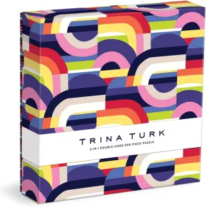 Trina Turk 500 Piece Double Sided Puzzle with Shaped Pieces from Galison - Colorful Puzzle with 15 Shaped Pieces, Featuring The Art of Trina Turk, Thick and Sturdy Pieces, Challenging Family Activity