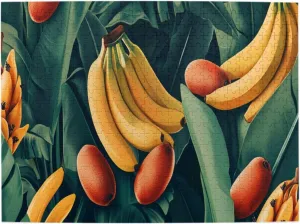 Tropical Banana and Kiwi Fruit, 500 Pcs Adult Wooden Jigsaw Puzzles,Jungle Challenge to Relieve Pressure，Let Your Imagination Run Wild，Party Events to Bring People Closer Together