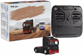 Turbo Racing 1/76 RC Drift Truck Tractor, C50-T 2.4G Electric RWD Remote Control Racing Car with Headlights, RTR 3CH Mini Drift Vehicle Gift for Hobbyists & Adult