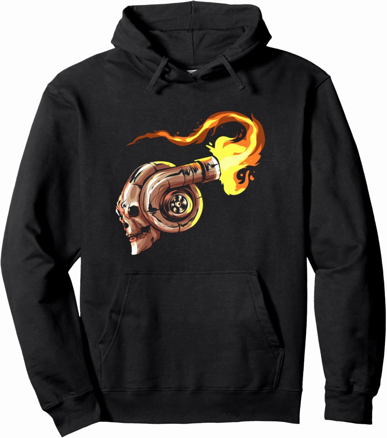 Turbocharger Skull with Fire Turbo Car Boost Tuner Tuning Pullover Hoodie