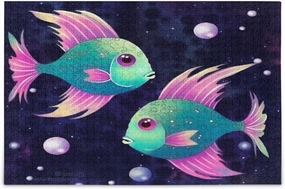 Two Colorful Fish Jigsaw Puzzle for Adults Teenagers, 1000PCS Entertainment Puzzles Large Challenging Game Gift