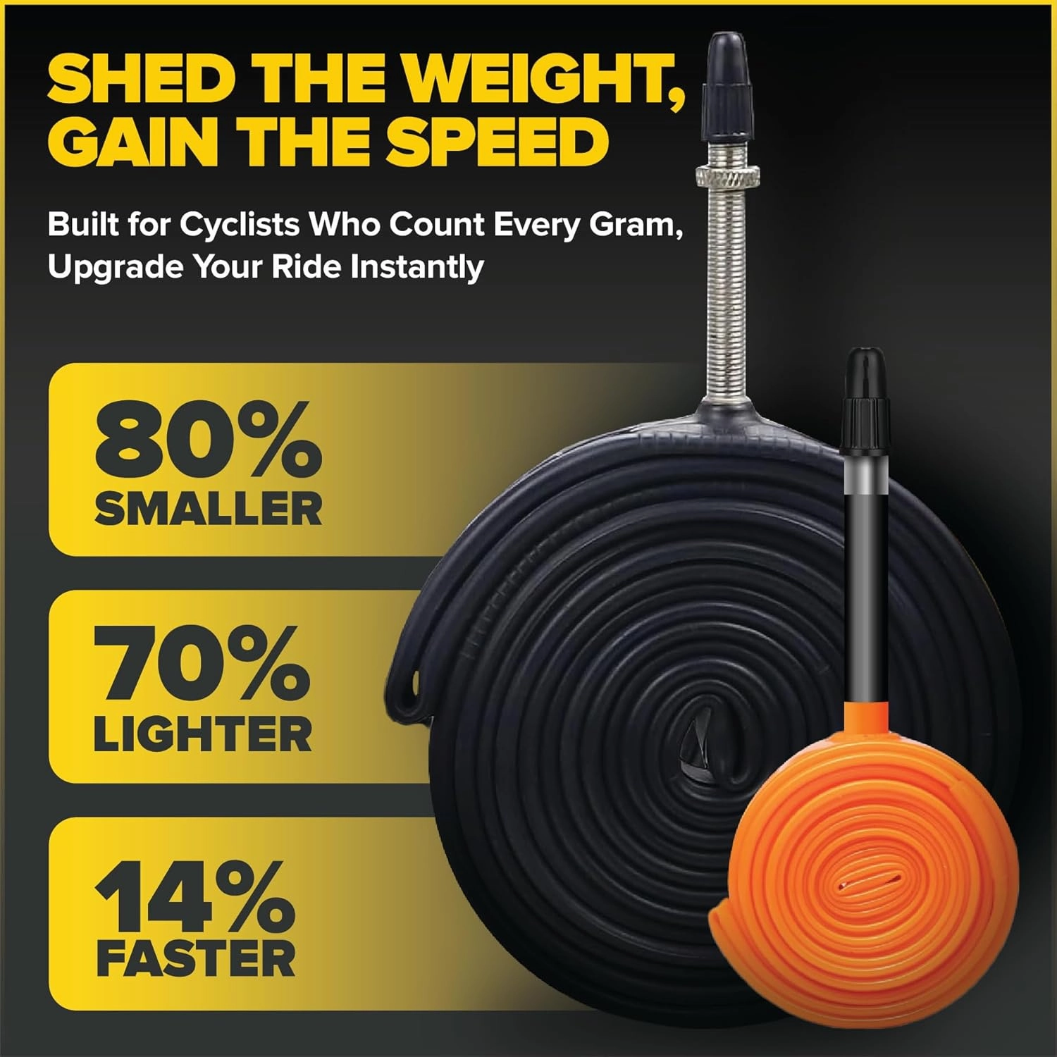 Ultraverse TPU Road Bike Inner Tube 700 x 18-32 with 45mm, 65mm, 85mm Presta Valves Ultra Lightweight Tubes for Road and Gravel Bicycles - 2 Pack with Repair Patch Kit
