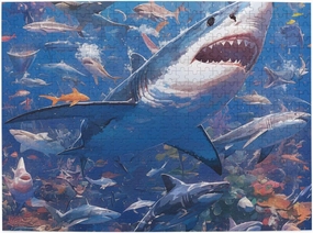 Underwater World Sharks Coral reefs and Fish Colorful 500 Piece Jigsaw Puzzle, Wood Puzzles for Adults Teens Family Friends Educational Toys Gift