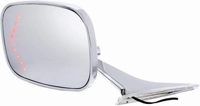 United Pacific 110296 Chrome Diecast Exterior Mirror w/Hidden LED Turn Signal for 1968-72 Chevy Passenger Car, 12V – Driver Side – ONE Unit
