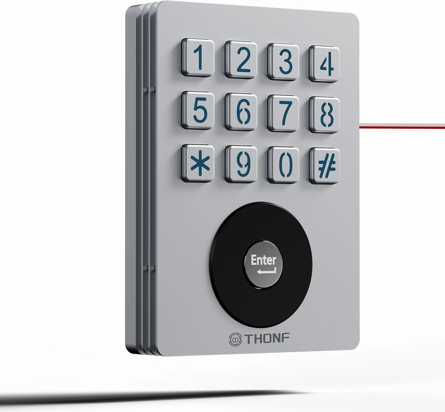Universal Wired Garage Door Opener Keypad with Metal Casing, Works with Liftmaster, Chamberlain, Craftsman, Genie, Marantec, Linear, and Nortek, No Pairing Required Needed (Square)