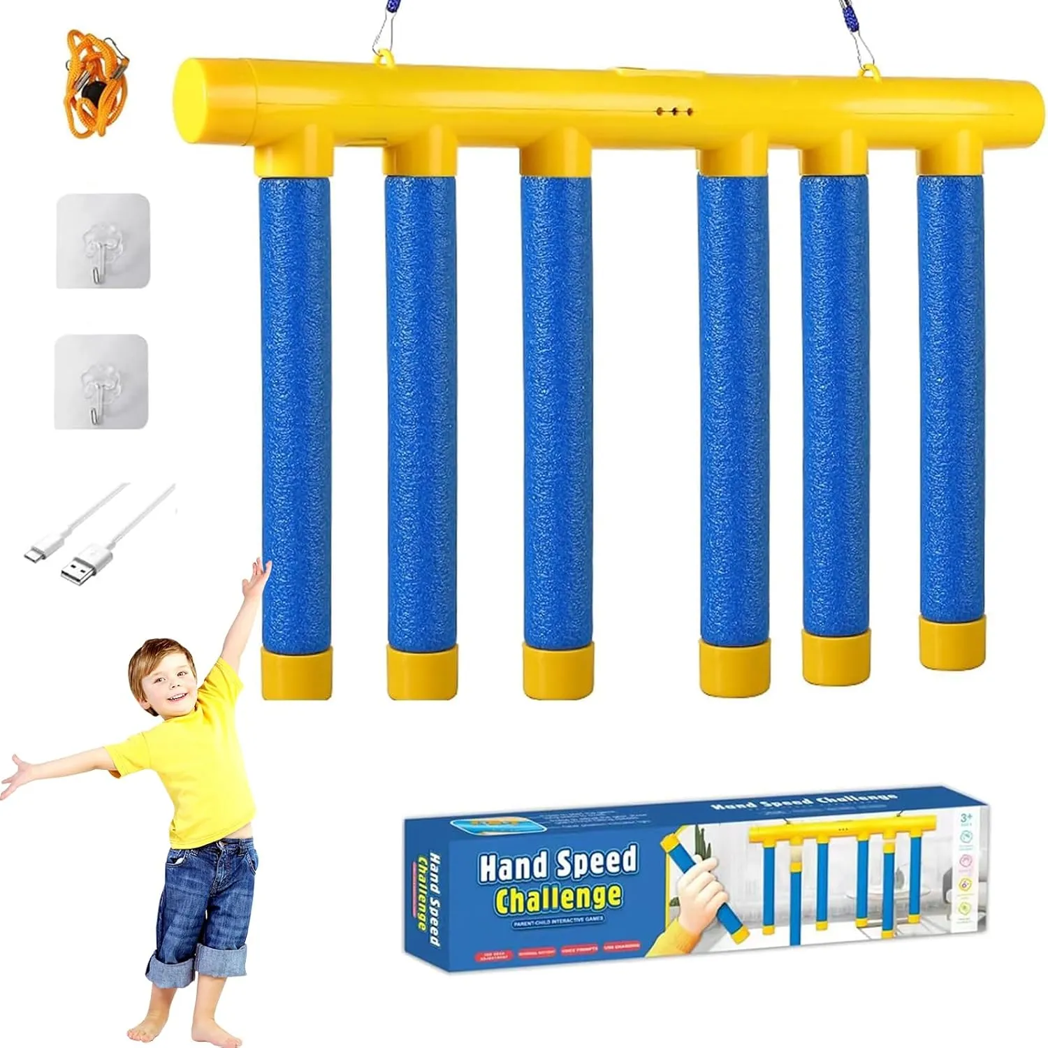 Upgrade Reflex Challenge Game - Drop The Stick, Catch All Drop Sticks Game, Hand Challenge, Hand Eye Coordination Reaction Training Toy, Adjustable Speed