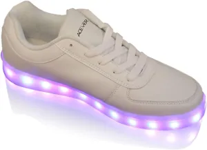 USB Charging LED Lighted Luminous Couple Casual Shoes Women's LED Shoes LED Sneakers Christmas Cosplay (US6-Women) White