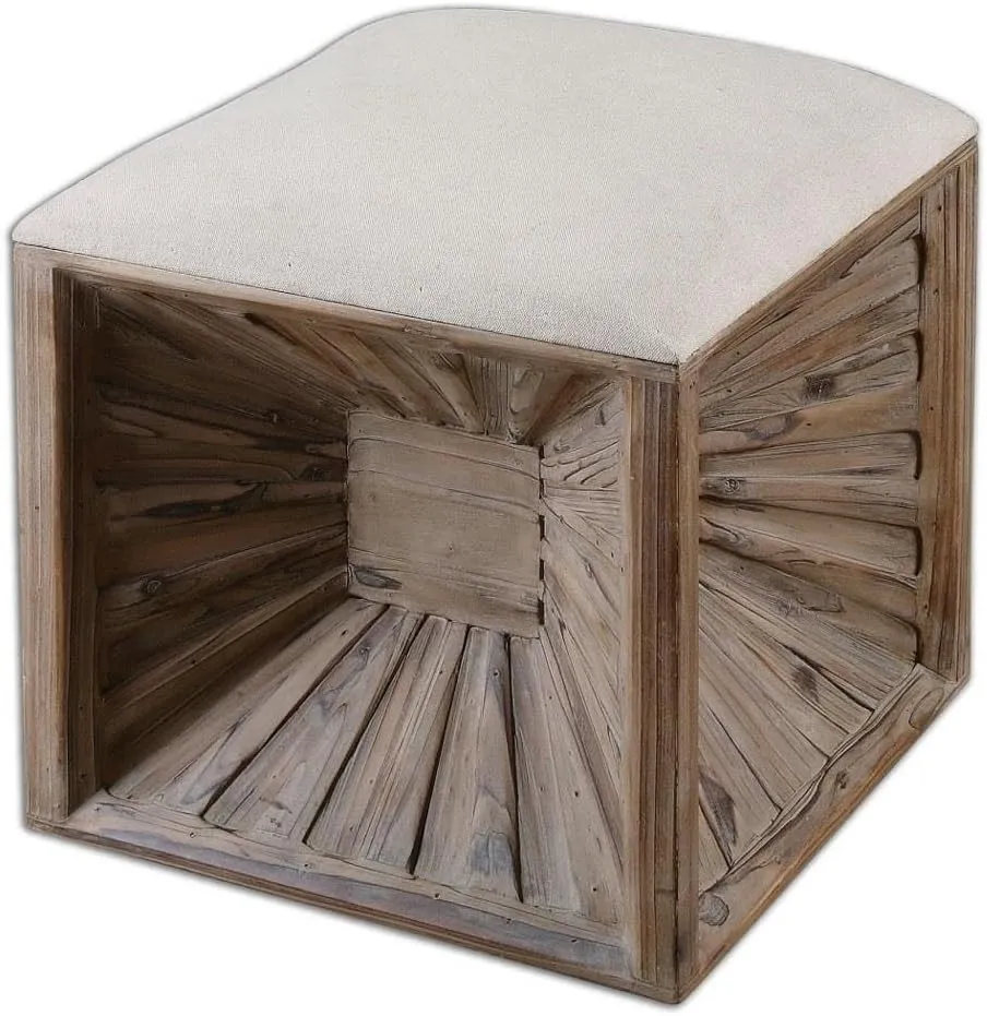 Uttermost Jia - 19 inch Ottoman - 17 inches Wide by 17 inches deep