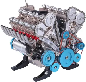 V8 Engine Kits That Runs, 500 PCS Mini 8 Cylinder Mechanical Metal Engine DIY Assembly Model, Physical Science Engine Kit for Adults and Teens