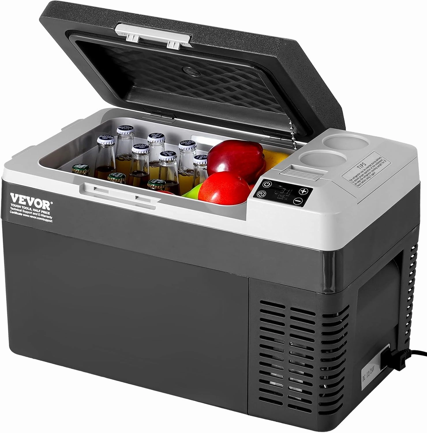 VEVOR Portable Car Refrigerator, 12 Volt Car Refrigerator Fridge, 25 L / 26.4 QT Single Zone Portable Freezer, -4℉-68℉ Adjustable Temperature, Compressor Cooler for Home, Outdoor, Camping, RV, Car