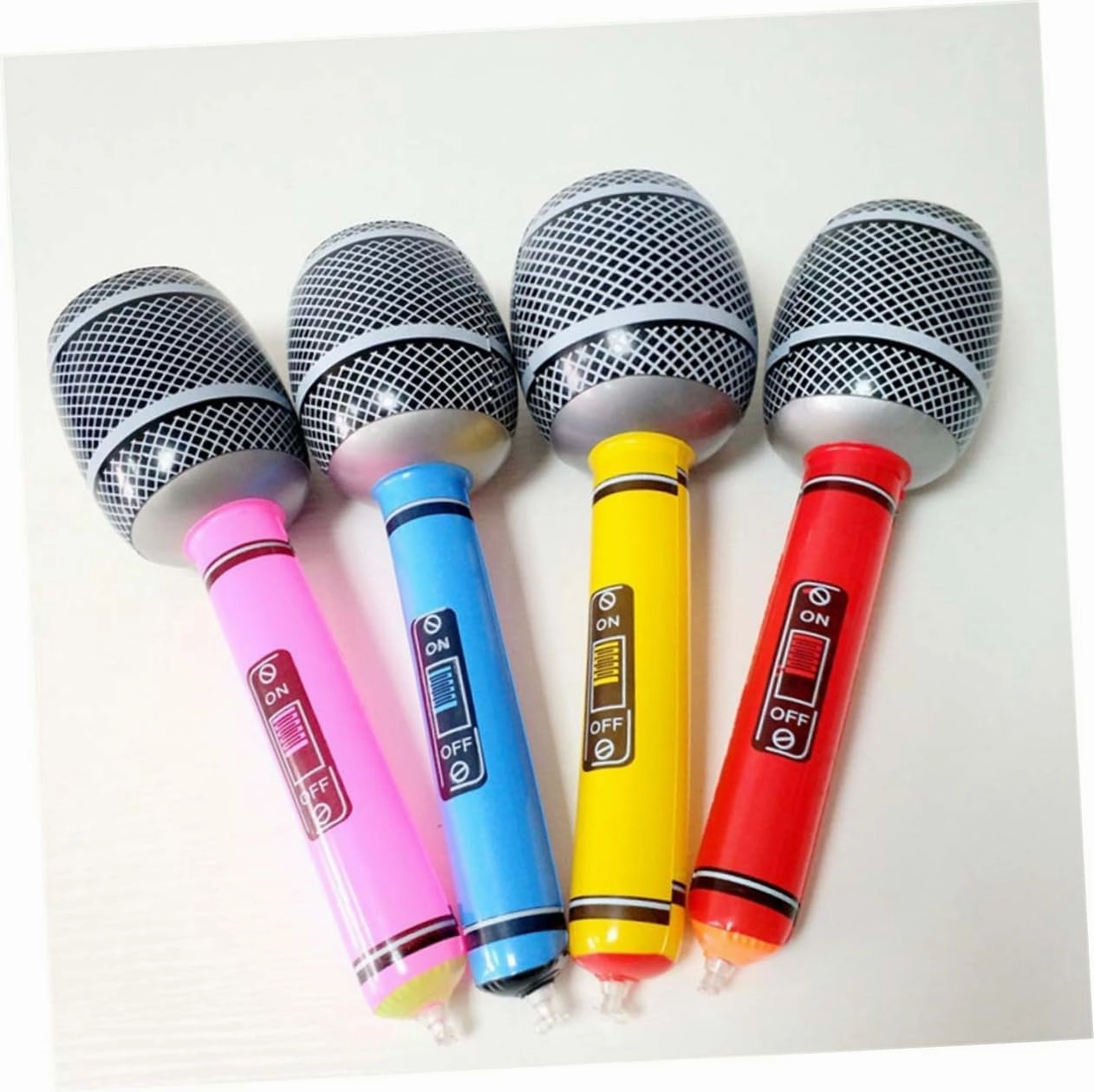 VICASKY 10sets Pool Party Toys Inflatable Microphone Design Ideal for Beach Parties Birthdays Usa 12pcs*10 Random Color