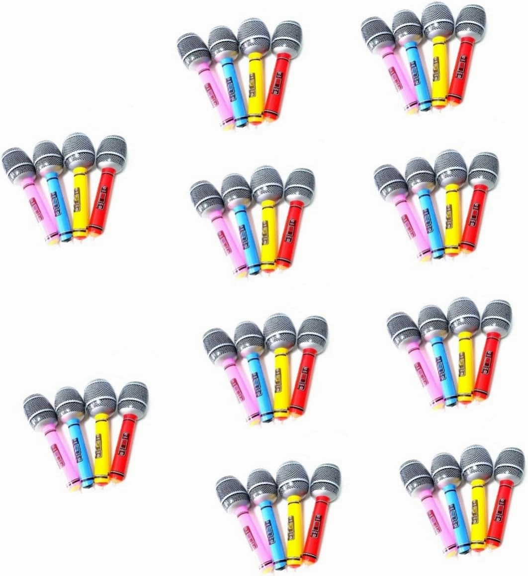 VICASKY 10sets Pool Party Toys Inflatable Microphone Design Ideal for Beach Parties Birthdays Usa 12pcs*10 Random Color