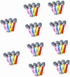 VICASKY 10sets Pool Party Toys Inflatable Microphone Design Ideal for Beach Parties Birthdays Usa 12pcs*10 Random Color