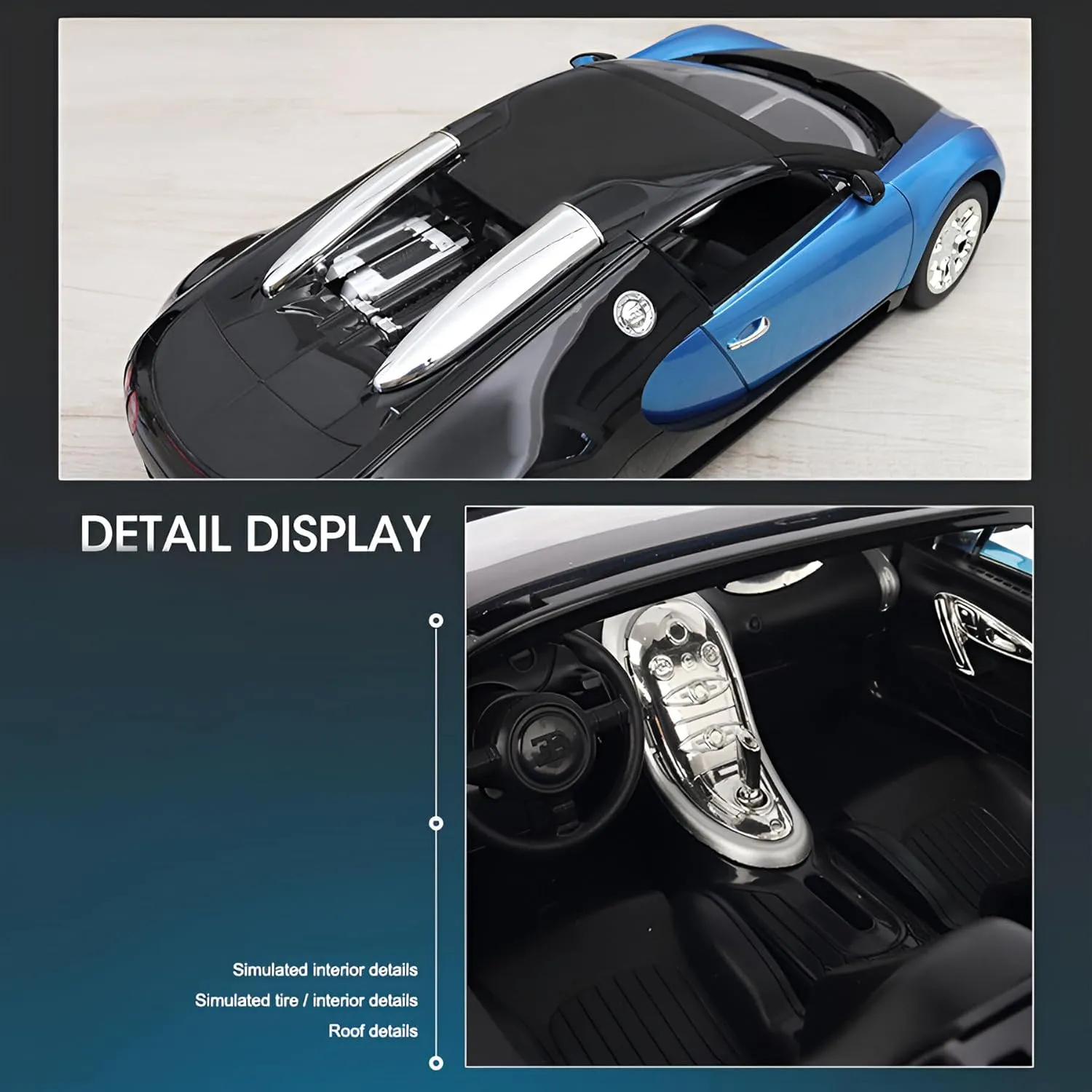 Vinie Remote Control Car for Boys, RC Cars Bugatti Veyron, 1:24 Scale Officially Licensed Kids Toys, Drift Car with Cool Led Lights, 4 5 6 7 8 9 10 11 12 Year Old Boy Birthday Gift (Red)