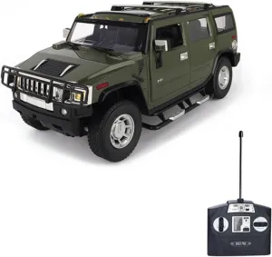 Vinie Remote Control Jeep for Boys, RC Cars Hummer H2, 1:14 Scale Officially Licensed Kids Toys, Drift Car with Cool Led Lights, 4 5 6 7 8 9 10 11 12 Year Old Boy Birthday Gift (Army Green)