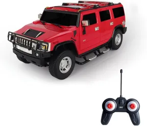 Vinie Remote Control Jeep for Boys, RC Cars Hummer H2, 1:24 Scale Officially Licensed Kids Toys, Drift Car with Cool Led Lights, 4 5 6 7 8 9 10 11 12 Year Old Boy Birthday Gift (Red)
