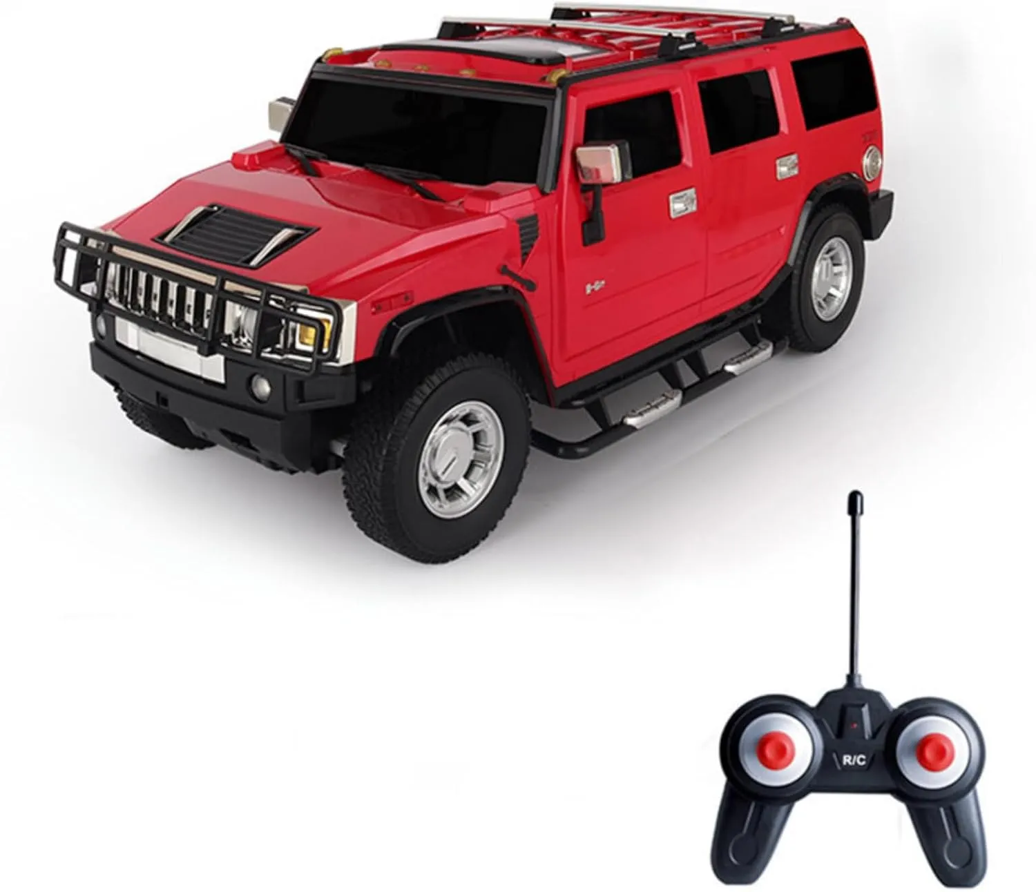 Vinie Remote Control Jeep for Boys, RC Cars Hummer H2, 1:24 Scale Officially Licensed Kids Toys, Drift Car with Cool Led Lights, 4 5 6 7 8 9 10 11 12 Year Old Boy Birthday Gift (Red)