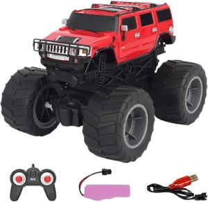 Vinie Remote Control Jeep for Boys, RC Cars Hummer H2, 1:24 Scale Officially Licensed Kids Toys, USB Rechargeable Monster Truck, 2.4Ghz Wireless RC, 6 7 8 9 10 11 12 Year Old Boy Birthday Gift (Red)