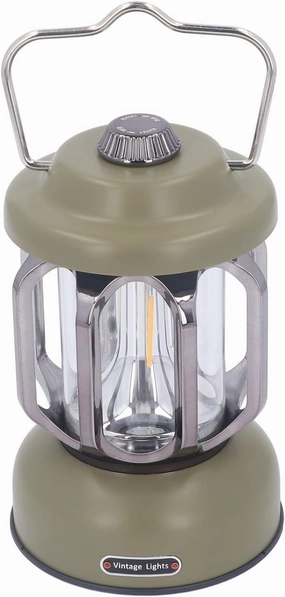 Vintage Camping Lantern, Rechargeable LED Tent Lamp with Adjustable Brightness, 3 Lighting Modes, and Convenient Hanging Design, Ideal for Outdoor Camping and Hiking