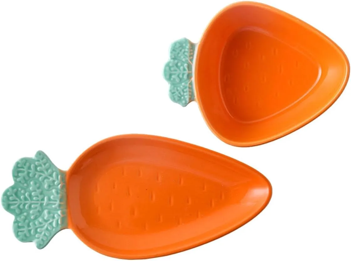 VOSAREA 1 Set Carrot Cutlery Fruit Ceramic Food Bowl Kitchen Supplies Multipurpose Food Serving Bowl Carrot Shaped Dish Multipurpose Snack Plate Easter Day Tableware Orange Ceramics