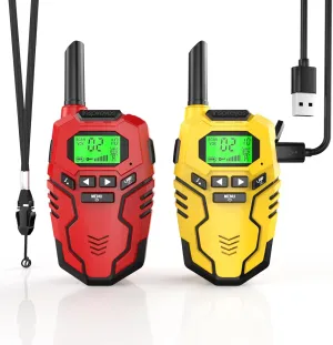 Walkie Talkies for Kids Rechargeable, Long Range 2 Way Radio, Outdoor Camping Games Toy Birthday Xmas Gift for Boys Age 7-12, 2 Pack
