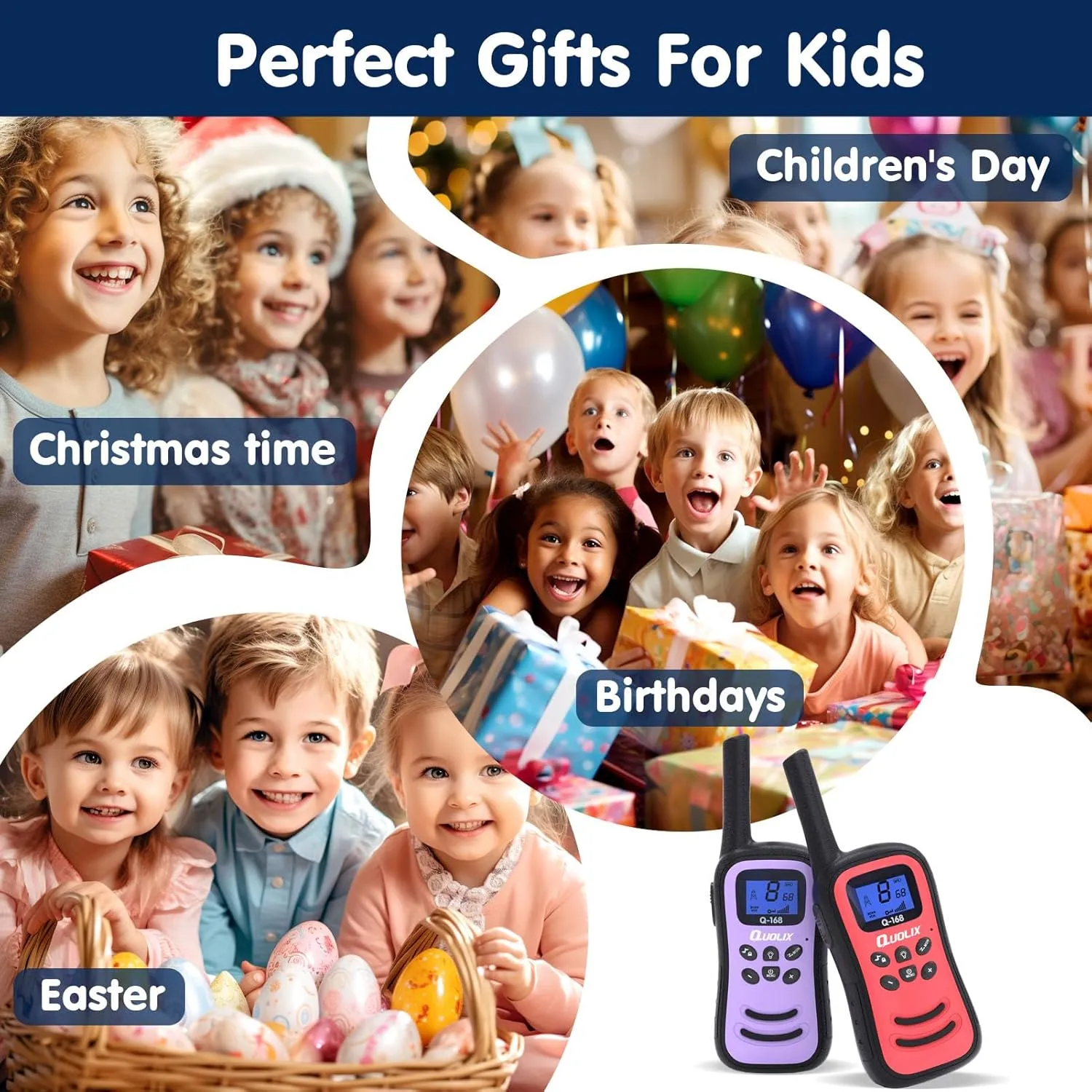 Walkie Talkies for Kids, Toys for Age 5-13 Girls LED Flashlight, VOX, Rechargeable, Easy to Use Kids Walkie Talkies, Christmas Birthday Gifts Indoor and Outdoor Toys (1Red1Purple)