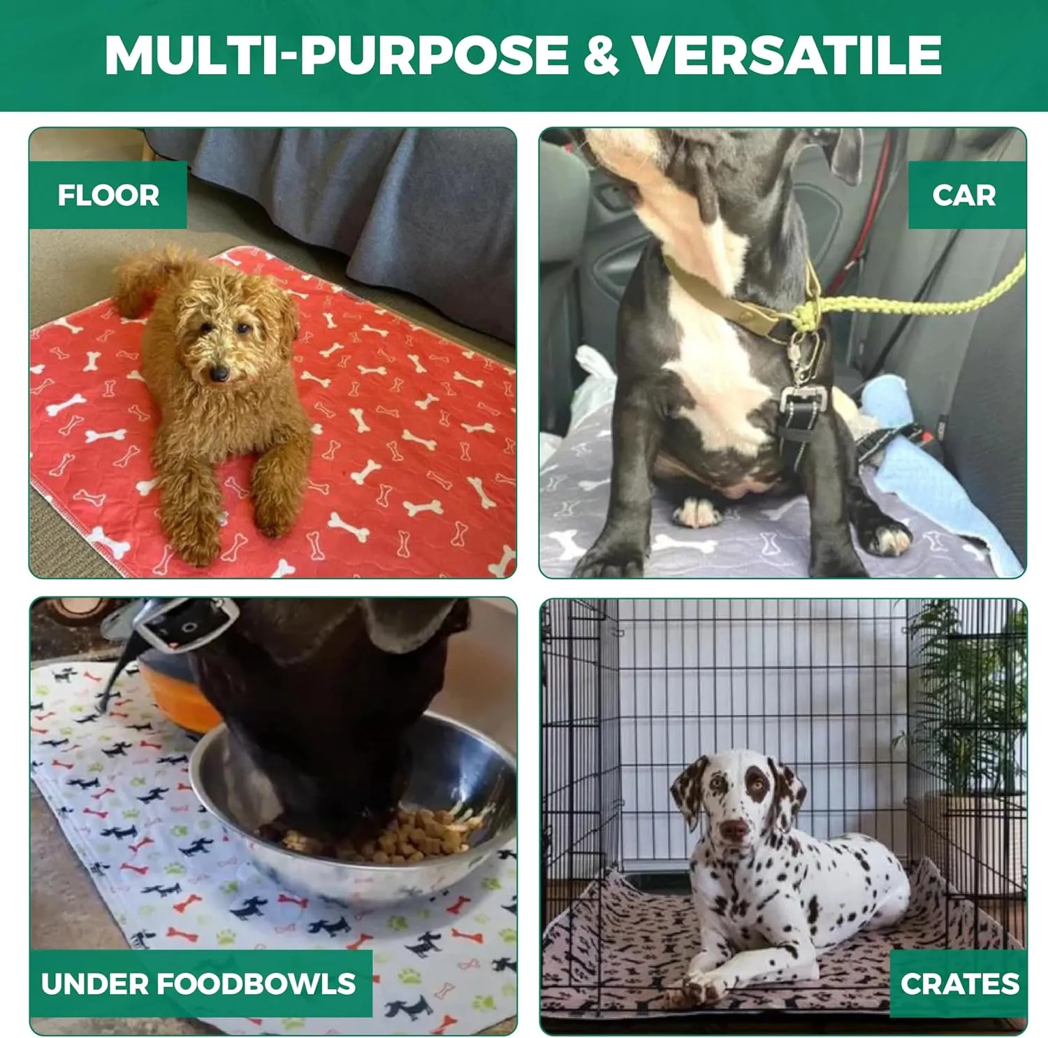 Washable Pee Pads for Dogs - Waterproof & Reusable Puppy Pads - Durable & Ultra Absorbent Dog Pee Mat with Cowhide Design - Perfect for Training & Comfort - 16" x 24" Small (S)