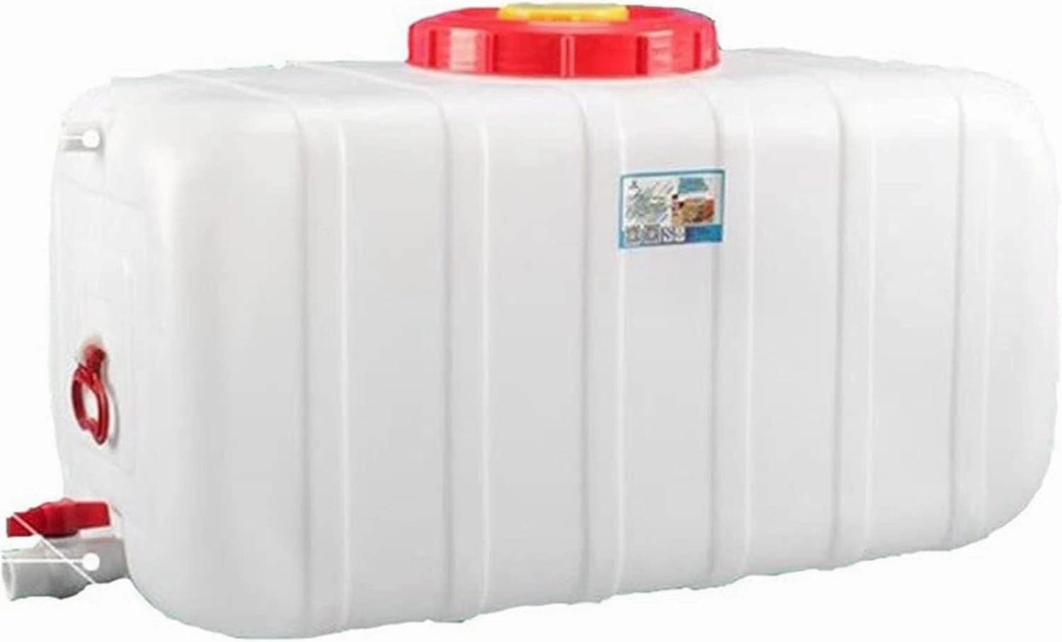 Water Tank with Faucet,25L/50L/100L/150L/200L/300L Water Tank Storage Container,White Food-Grade Plastic Water Storage Bucket for Irrigation,Outdoor Emergency Water Barrel