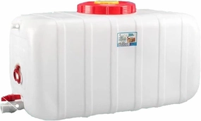 Water Tank with Faucet,25L/50L/100L/150L/200L/300L Water Tank Storage Container,White Food-Grade Plastic Water Storage Bucket for Irrigation,Outdoor Emergency Water Barrel