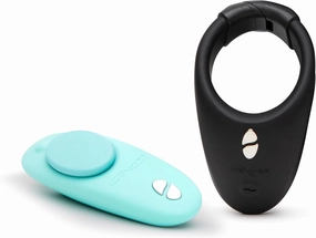We-Vibe Moxie Aqua Wearable Panty Vibrator & Bond Wearable Vibrating Cock Ring - App Control Couples Sex Toys Bundle