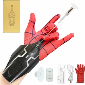 Web Shooters, Spider Web Launching Toy 2.0 Upgrade USB Charging, Remote Rope Launch, Superhero Spider - Silk Wrist Toys, Matching Gloves, Magnets and Suction Cups are Available