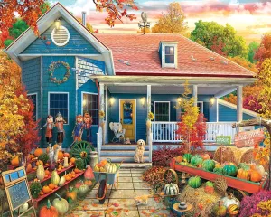 White Mountain Puzzles - Autumn House - 1000 Piece Jigsaw Puzzle for Adults
