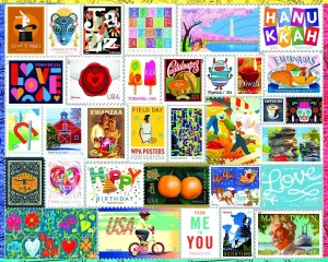 White Mountain Puzzles Stamps, 1000 Pieces Jigsaw Puzzle