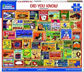 White Mountain Did You Know Fun 1000 Piece Puzzle for Adults Vintage Collage Jigsaw Puzzles for Seniors