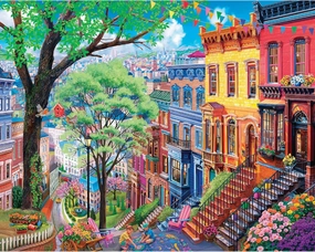 White Mountain Spring in The City Puzzle 1000 Piece Seasonal Jigsaw Puzzles for Families