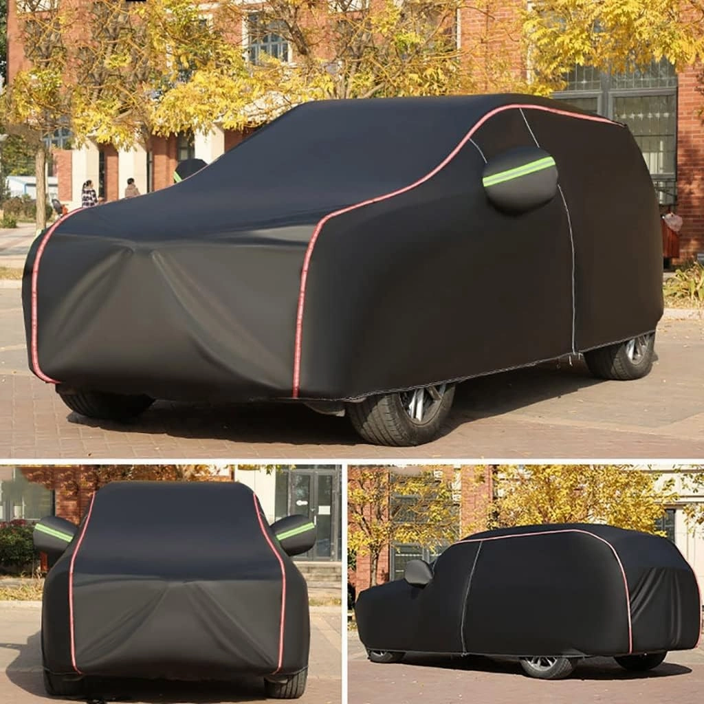 WOLWES Car Cover are Suitable for Mazda MX-30 All-Weather Windproof, Snowproof, Rainproof, UV-Protected and Breathable All-Season Universal with Side Door Zip Oxford Cloth Car Cover (Color : Black)