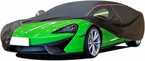WOLWES Car Cover are Suitable for McLaren 540C All-Weather Windproof, Snowproof, Rainproof, UV-Protected and Breathable All-Season Universal with Side Door Zip Oxford Cloth Car Cover (Color : Black)