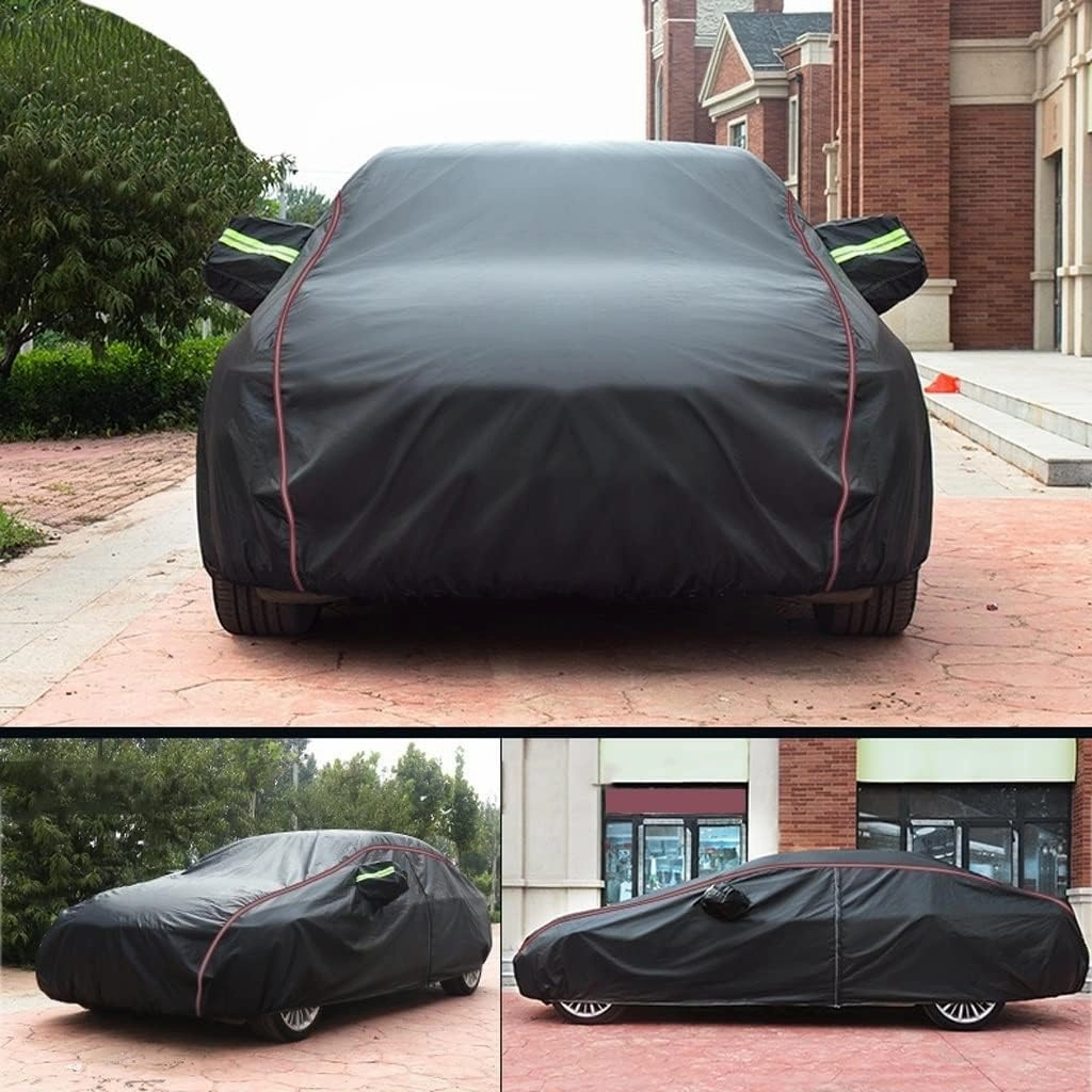 WOLWES Car Cover are Suitable for McLaren 540C All-Weather Windproof, Snowproof, Rainproof, UV-Protected and Breathable All-Season Universal with Side Door Zip Oxford Cloth Car Cover (Color : Black)