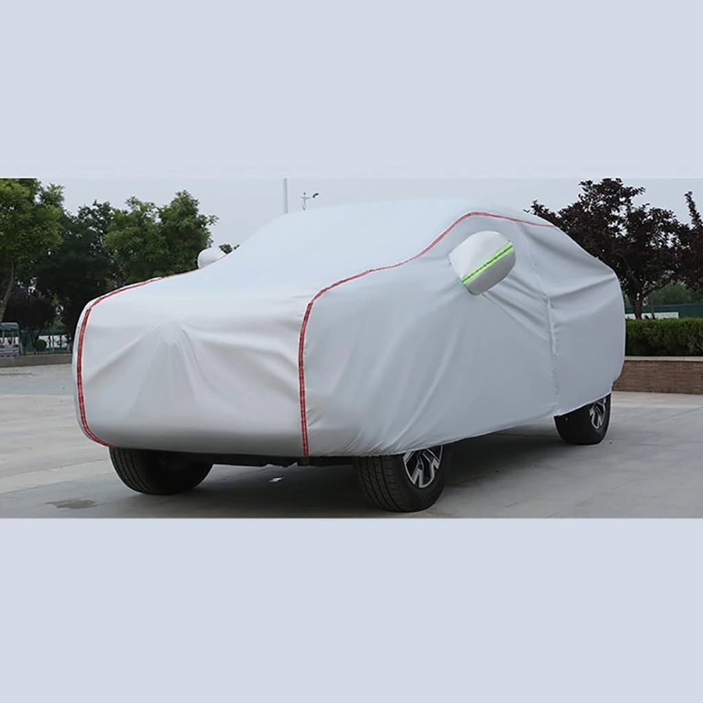 WOLWES Car Cover are Suitable for Volkswagen Amarok All-Weather Windproof, Snowproof, Rainproof, UV-Protected and Breathable All-Season Universal with Side Door Zip Oxford Cloth Car Cover (Color : Wh