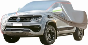 WOLWES Car Cover are Suitable for Volkswagen Amarok All-Weather Windproof, Snowproof, Rainproof, UV-Protected and Breathable All-Season Universal with Side Door Zip Oxford Cloth Car Cover (Color : Wh