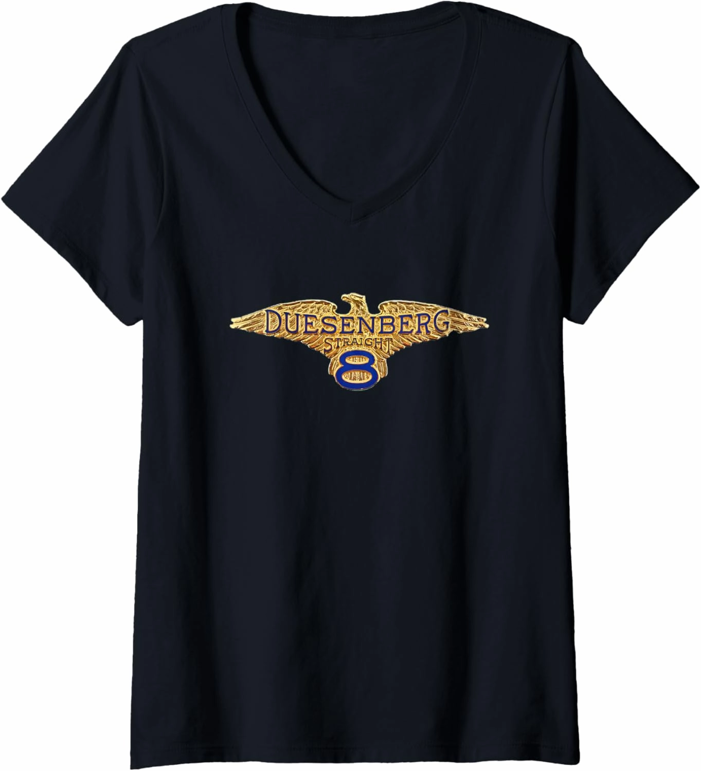 Womens Classic Duesenberg Vintage Car Enthusiast V-Neck T-Shirt